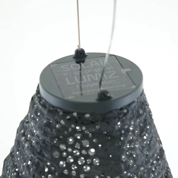 LUMIZ Lampion Solarlampe Drop 28 Topaze Dark Grey dunkelgrau Ø 28 cm - Tyvek®