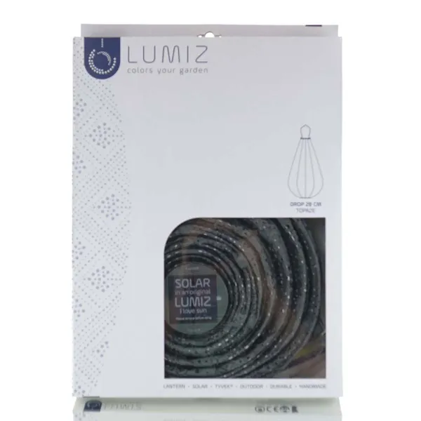 LUMIZ Lampion Solarlampe Drop 28 Topaze Dark Grey dunkelgrau Ø 28 cm - Tyvek®