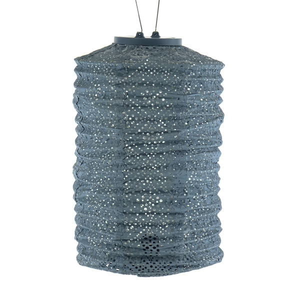 LUMIZ Lampion Solarlampe Cylinder 18 Topaze Grey-Blue graublau Ø 18 cm - Tyvek®