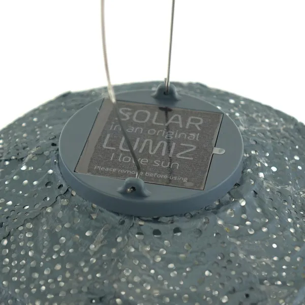 LUMIZ Lampion Solarlampe Cylinder 18 Topaze Grey-Blue graublau Ø 18 cm - Tyvek®