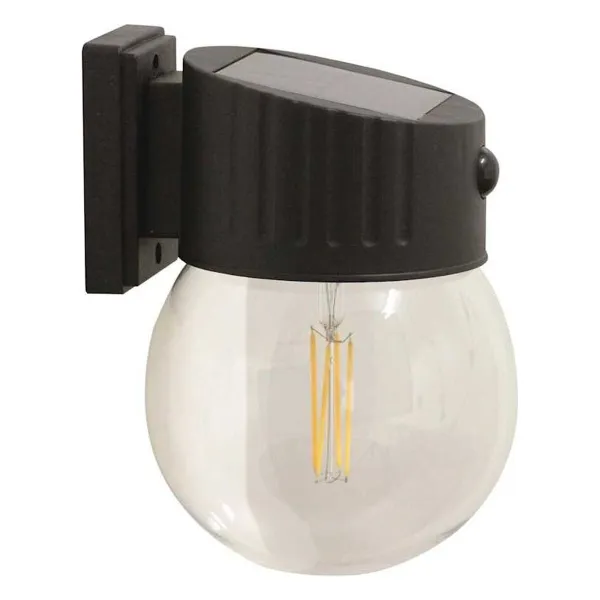Luxform Nice Intelligent Solar-Wandleuchte mit Bewegungsmelder, 300 lm, schwarz