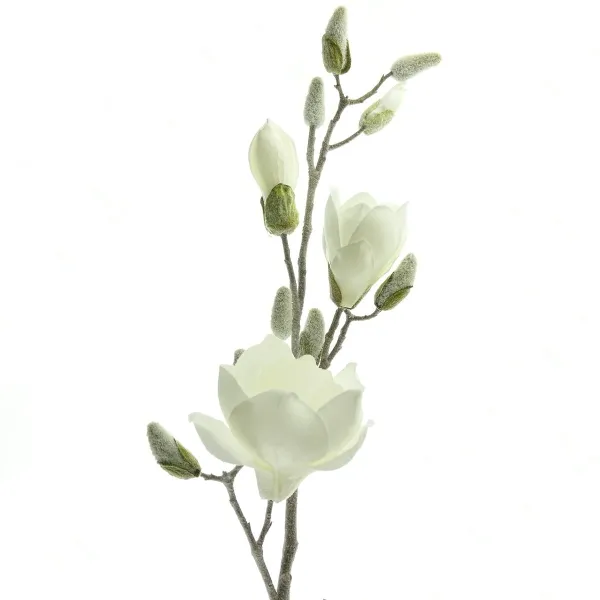 Magnolienzweig Weiß geeist 80 cm - Kunstblumen Magnolienzweig Weiß geeist 80 cm - Kunstblumen