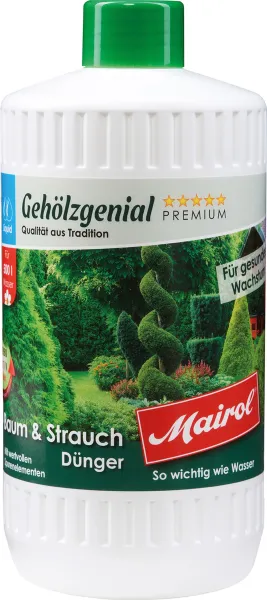 Mairol® Gehölzgenial Baum & Strauch Flüssigdünger Liquid für 500 Liter - 1 Liter Mairol® Gehölzgenial Baum & Strauch Flüssigdünger Liquid für 500 Liter - 1 Liter