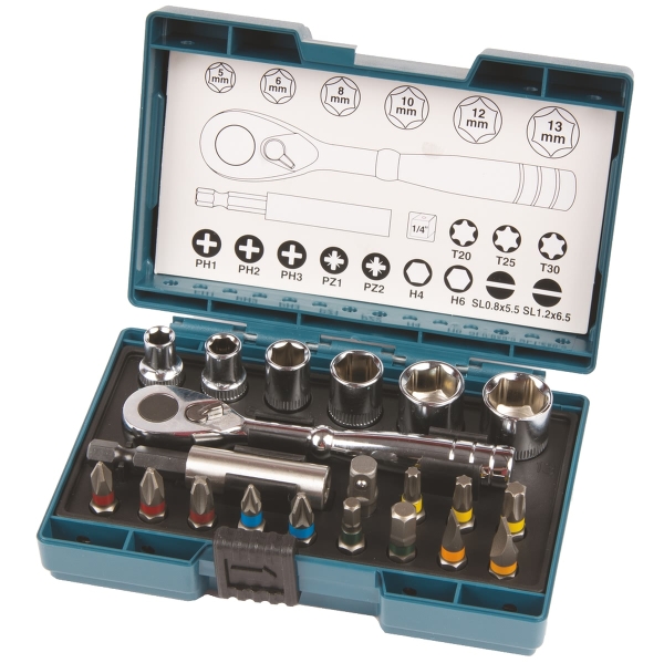 Makita® Zubehör  Bit-Set + Ratschen - B-54081 - 21 teilig