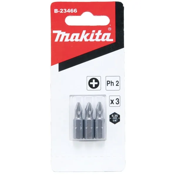 Makita® Zubehör Bits PH2 - 25 mm B-23466 - 3er Pack