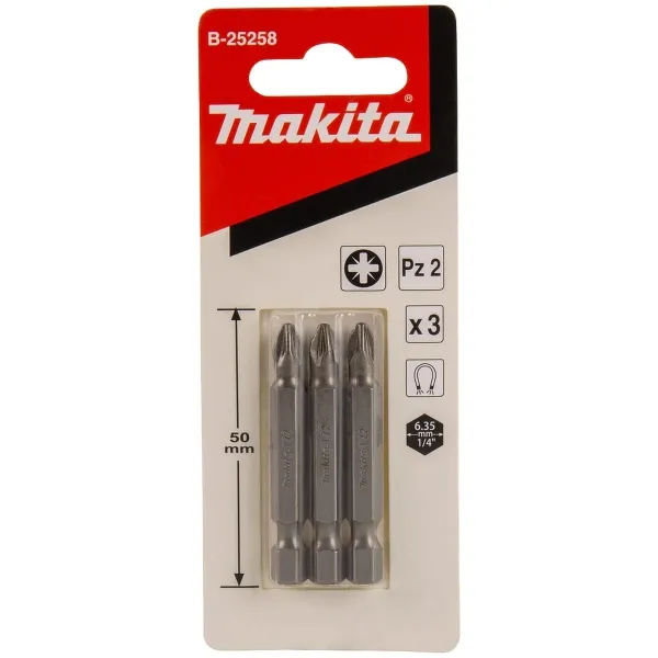 Makita® Zubehör Bits PZ2 - 50 mm B-25258 - 3er Pack