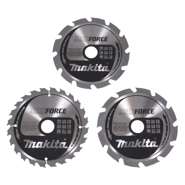 Makita® Zubehör Kreissägeblatt MAKFORCE 190 / 30 mm 1,4 mm für Holz B-33906 - 3er Set