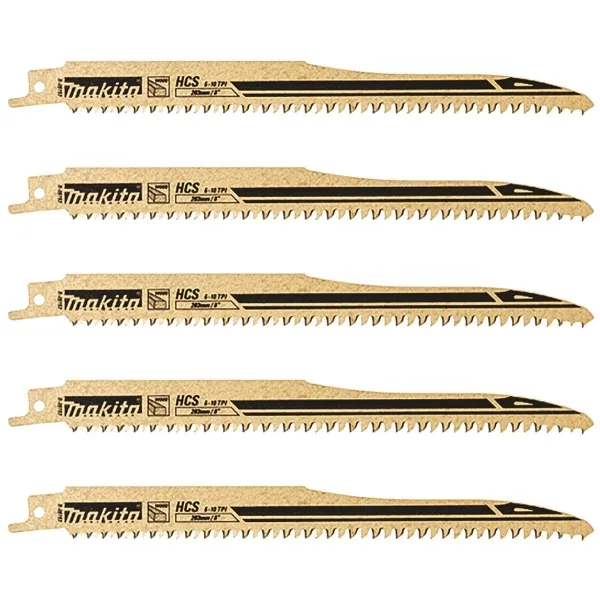 Makita® Zubehör Recipro-Sägeblatt HCS 203/6-10Z 5 Stück- B-05153 Makita® Zubehör Recipro-Sägeblatt HCS 203/6-10Z 5 Stück- B-05153