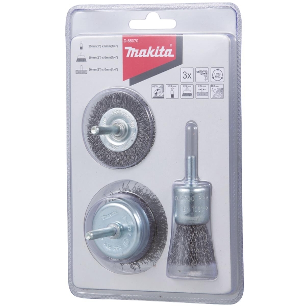 Makita® Zubehör Rundbürsten für Stahl D-66070 - 3er-Set