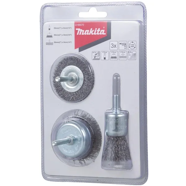 Makita® Zubehör Rundbürsten für Stahl D-66070 - 3er-Set