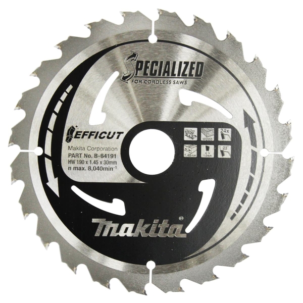 Makita® Zubehör Sägeblatt Holz Ø 190 x 1,45 x 30 mm 24Z EFFICUT - B-64191