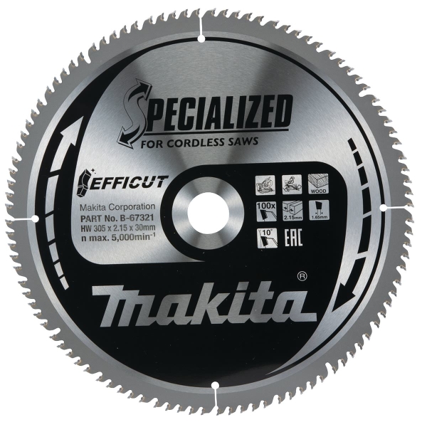 Makita® Zubehör Sägeblatt Holz Ø 305 x 2,15 x 30 mm 100Z EFFICUT - B-67321