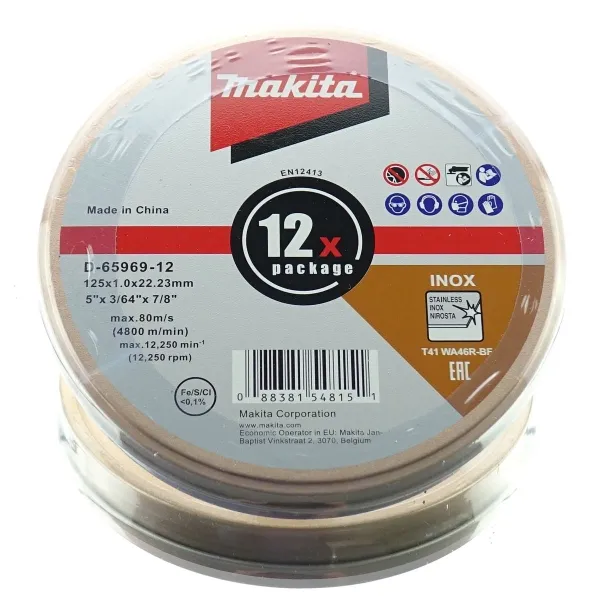 Makita® Zubehör Trennscheiben Ø 125 x1 mm Inox 12 Stück - D-65969-12 Makita® Zubehör Trennscheiben Ø 125 x1 mm Inox 12 Stück - D-65969-12