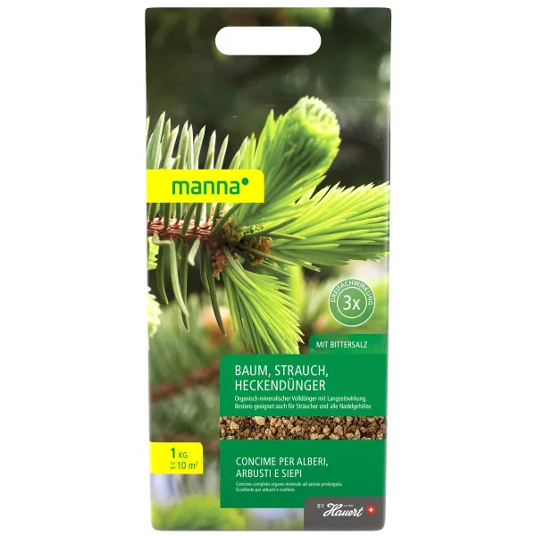 Manna Baum-Strauch-Heckendünger für ca. 10 m² - 1 kg Manna Baum-Strauch-Heckendünger für ca. 10 m² - 1 kg