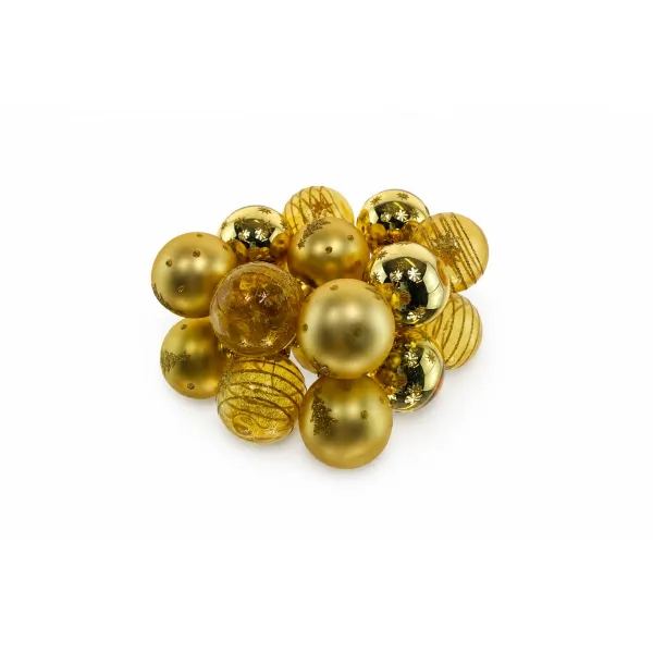 Micro-Kugeln goldfarben 3er mix Ø 3 cm Glas - 9er Set Micro-Kugeln goldfarben 3er mix Ø 3 cm Glas - 9er Set