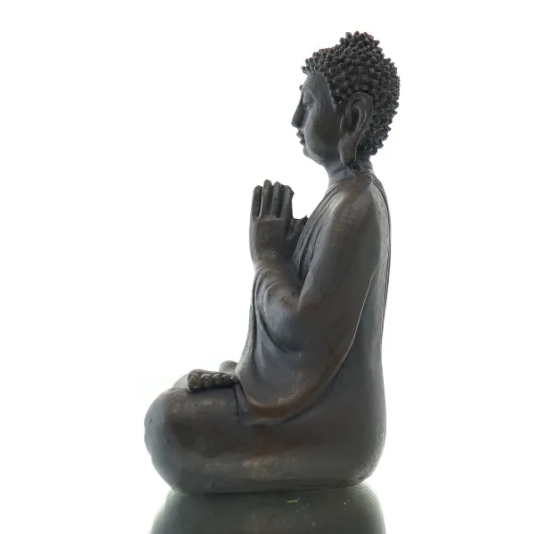 Mini Buddha Statue Gebet – für Dankbarkeit & Einkehr braunschwarz