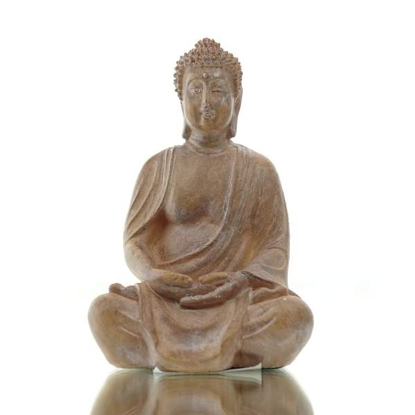 Mini Buddha Statue Meditation –  innere Ruhe & Balance terracottafarben