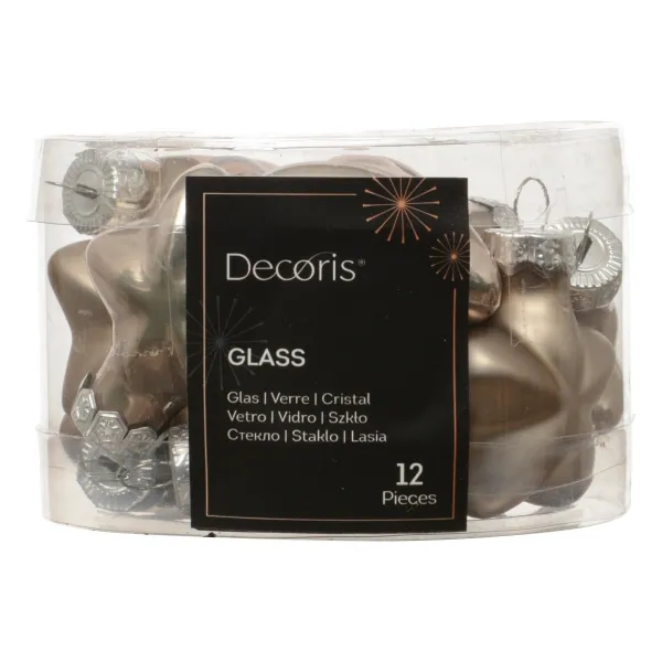 Mini-Sterne Rauchperle Ø 4 cm Glas- 12er Set