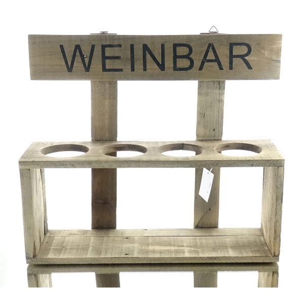 nature trends Holz-Weinbar für 4 Flaschen rechteckig 40 x 46 x 14 cm