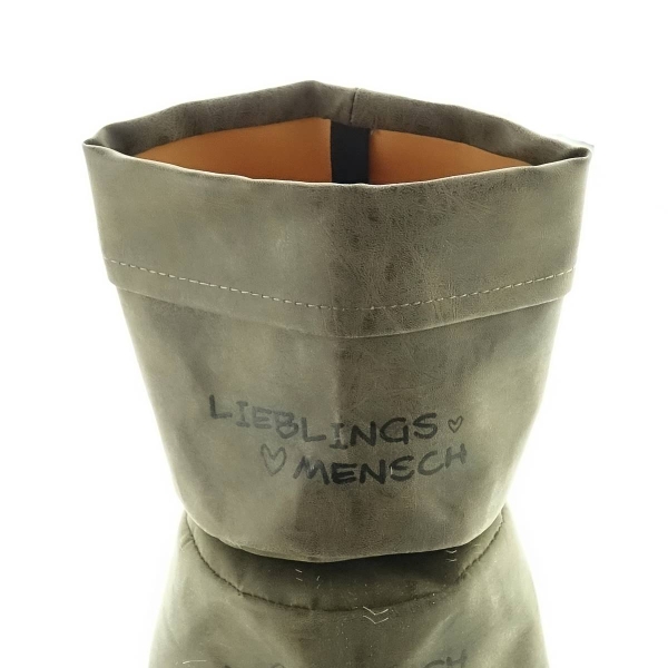 nature trends Kunstleder-Pflanztasche mit Schriftzug Lieblingsmensch 11 x 15 cm 
