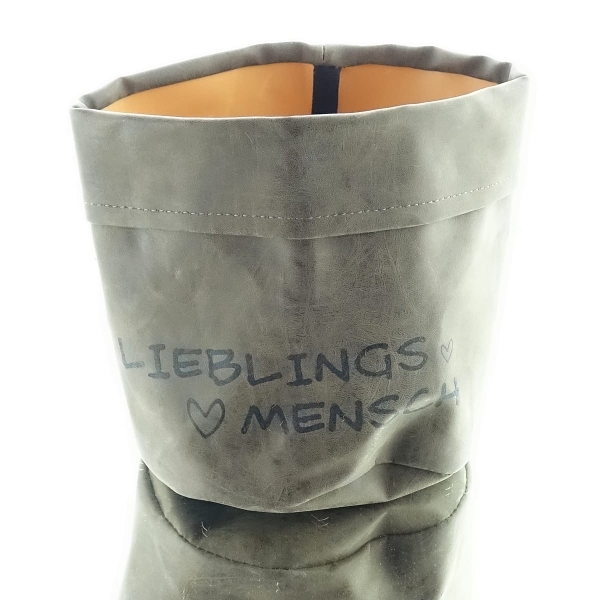 nature trends Kunstleder-Pflanztasche mit Schriftzug Lieblingsmensch 14 x 18 cm