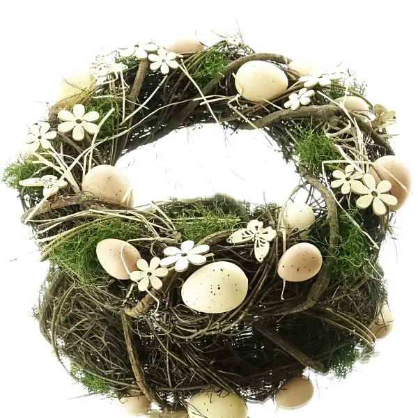 nature trends Osterkranz Reben mit Eiern Holzblumen & Schmetterlingen Ø 34 cm nature trends Osterkranz Reben mit Eiern Holzblumen & Schmetterlingen Ø 34 cm