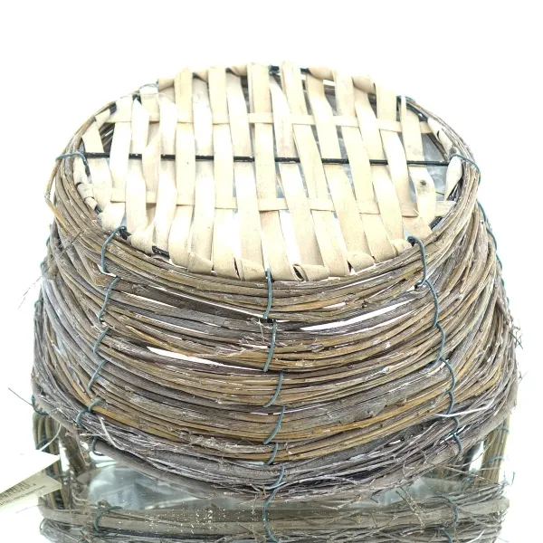 nature trends Pflanzkorb aus Weidenzweigen Rund mit Henkeln grau gewaschen Ø 21,5 cm