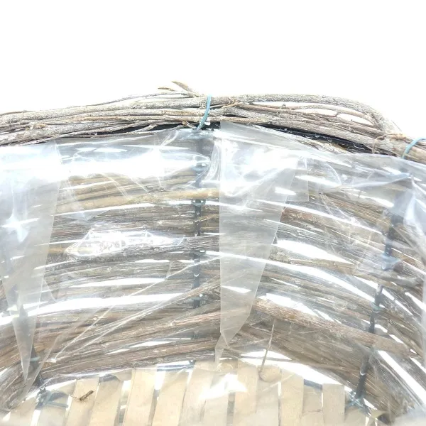 nature trends Pflanzkorb aus Weidenzweigen Rund mit Henkeln grau gewaschen Ø 21,5 cm