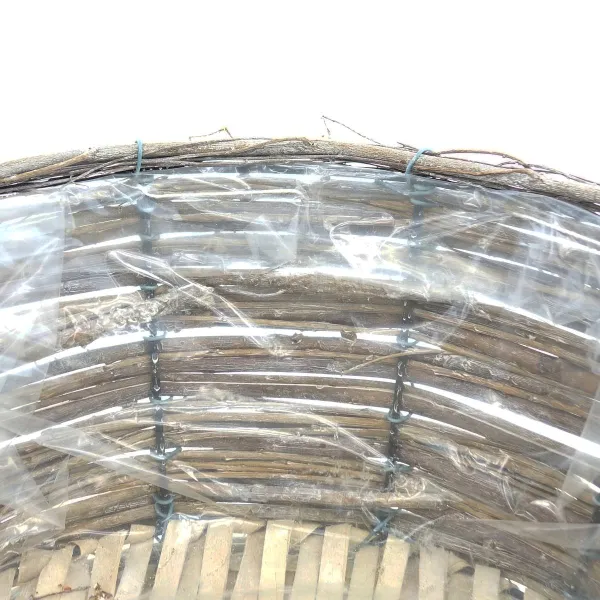 nature trends Pflanzkorb aus Weidenzweigen Rund mit Henkeln grau gewaschen Ø 30 cm