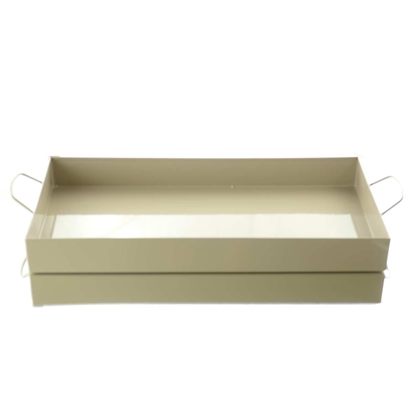 nature trends Tablett Sand mit Henkeln rechteckig 39 x 19 cm - Metall