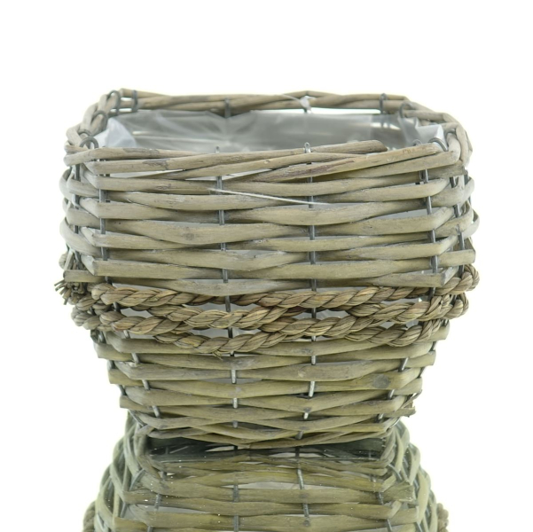 nature Pflanzkorb aus Weidenzweigen & Seegras quadratisch 17 x 17 cm