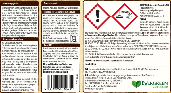 SUBSTRAL® Naturen® BIO Weißanstrich zur Baum-Rindenpflege - 1 Liter