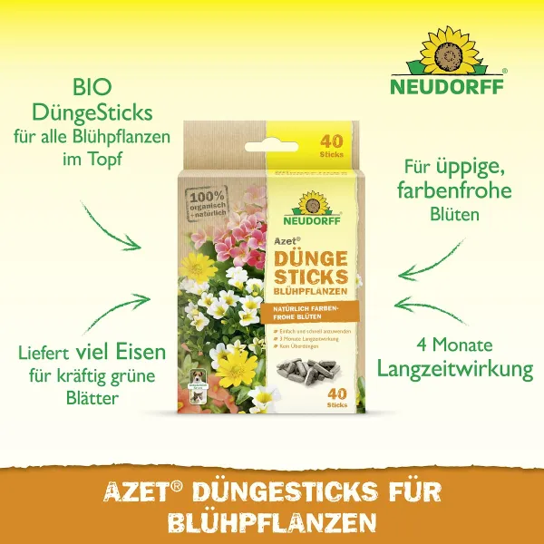 NEUDORFF® Azet® DüngeSticks für Blühpflanzen - 40 Sticks