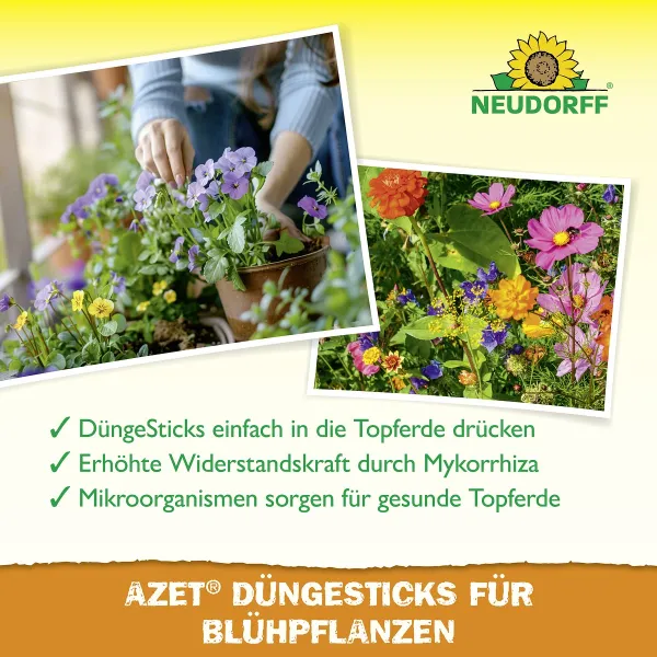 NEUDORFF® Azet® DüngeSticks für Blühpflanzen - 40 Sticks