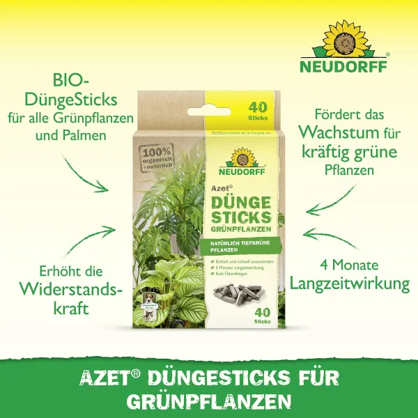 NEUDORFF® Azet® DüngeSticks für Grünpflanzen - 40 Sticks