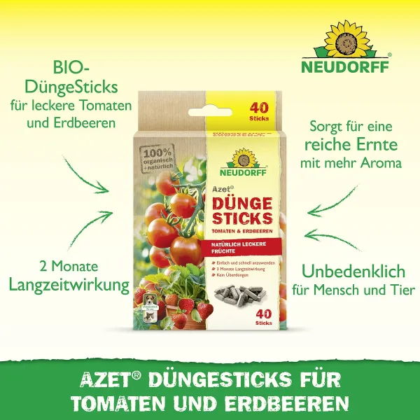 NEUDORFF® Azet® DüngeSticks für Tomaten & Erdbeeren - 40 Sticks