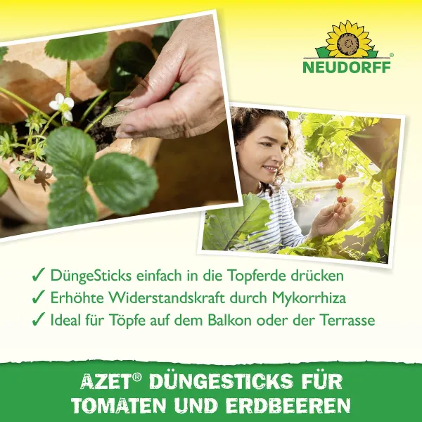 NEUDORFF® Azet® DüngeSticks für Tomaten & Erdbeeren - 40 Sticks
