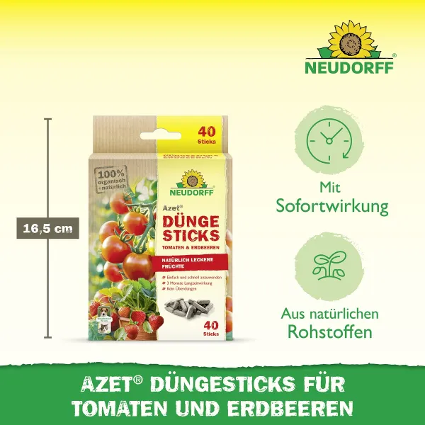 NEUDORFF® Azet® DüngeSticks für Tomaten & Erdbeeren - 40 Sticks