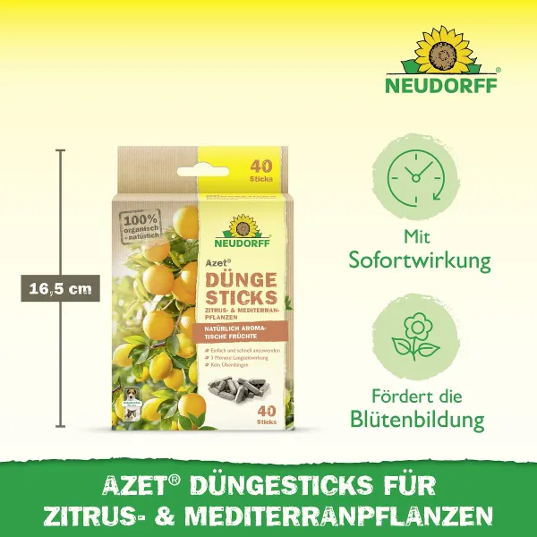 NEUDORFF® Azet® DüngeSticks für Zitrus- & Mediterranpflanzen - 40 Sticks
