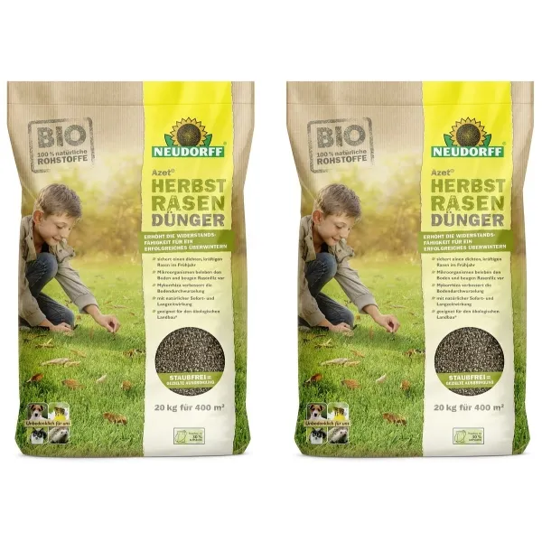 NEUDORFF® BIO Azet® HerbstRasenDünger für 800 m² - 20 kg x 2