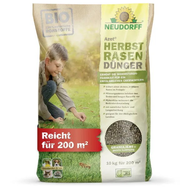 NEUDORFF® BIO Azet® HerbstRasenDünger für 200 m² - 10 kg