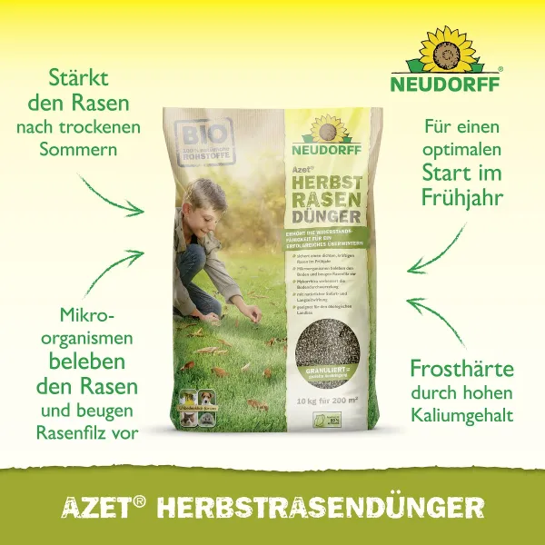 NEUDORFF® BIO Azet® HerbstRasenDünger für 200 m² - 10 kg