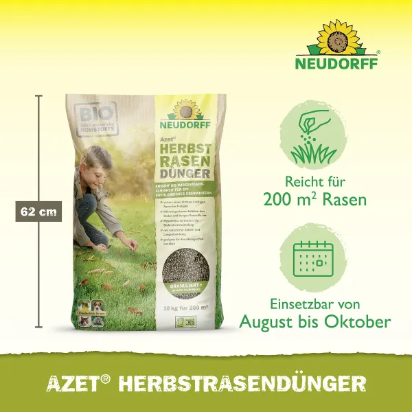 NEUDORFF® BIO Azet® HerbstRasenDünger für 200 m² - 10 kg