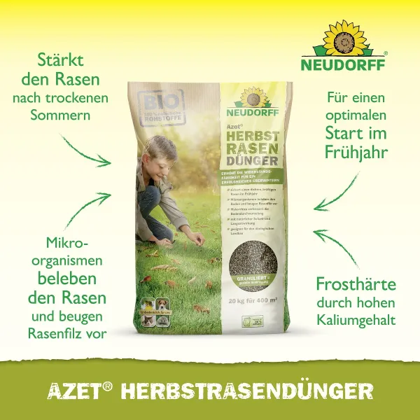 NEUDORFF® BIO Azet® HerbstRasenDünger für 400 m² - 20 kg