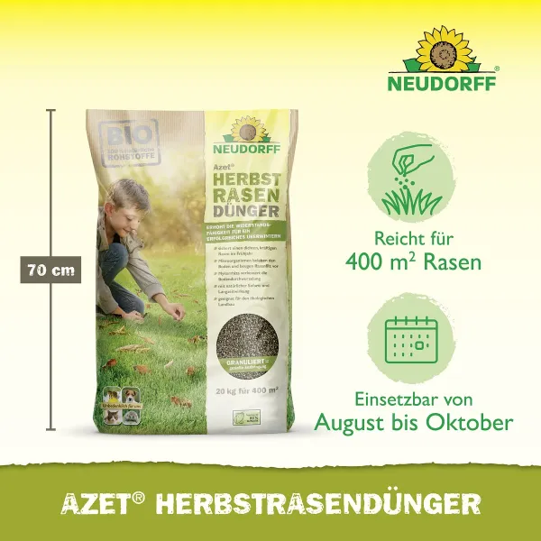 NEUDORFF® BIO Azet® HerbstRasenDünger für 400 m² - 20 kg