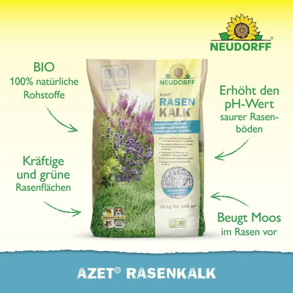 NEUDORFF® BIO Azet® Rasen Kalk für 200 m² - 10 kg