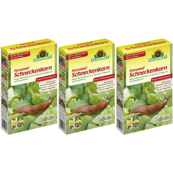 NEUDORFF® Ferramol® Schneckenkorn Extrem regenfest - 1 kg x 3