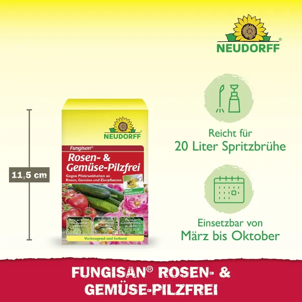 NEUDORFF® Fungisan® Rosen- und Gemüse-Pilzfrei für 20 Liter Spritzbrühe - 16 ml