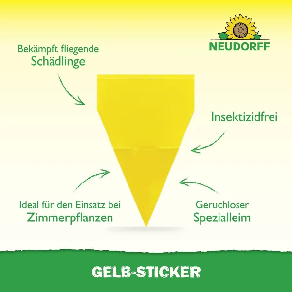 NEUDORFF® Gelb-Sticker zur Bekämpfung fliegender Schädlinge - 10 Stícker x 6