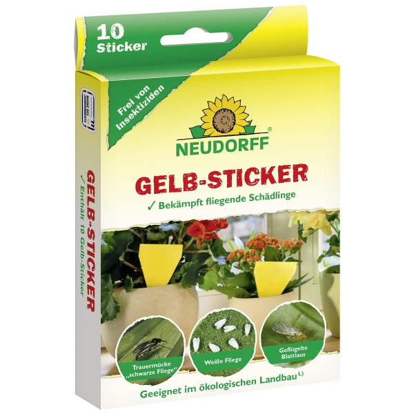 NEUDORFF® Gelb-Sticker zur Bekämpfung fliegender Schädlinge - 10 Sticker